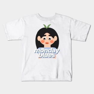 Cute Girl Having The Monday Blues Kids T-Shirt